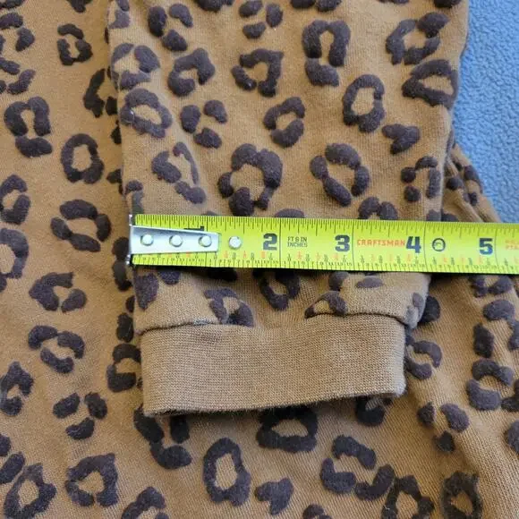 TIME AND TRUE Sweater Leopard Girls Size 8 10 Raised Print Orange Brown Fun - Picture 10 of 10
